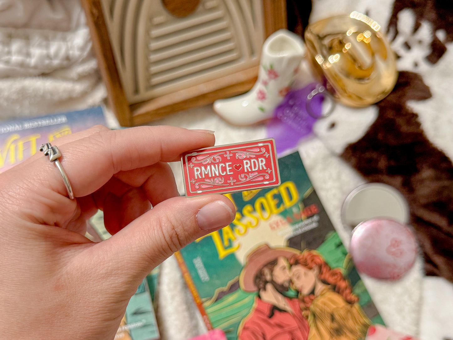 Romance Reader Enamel Pin