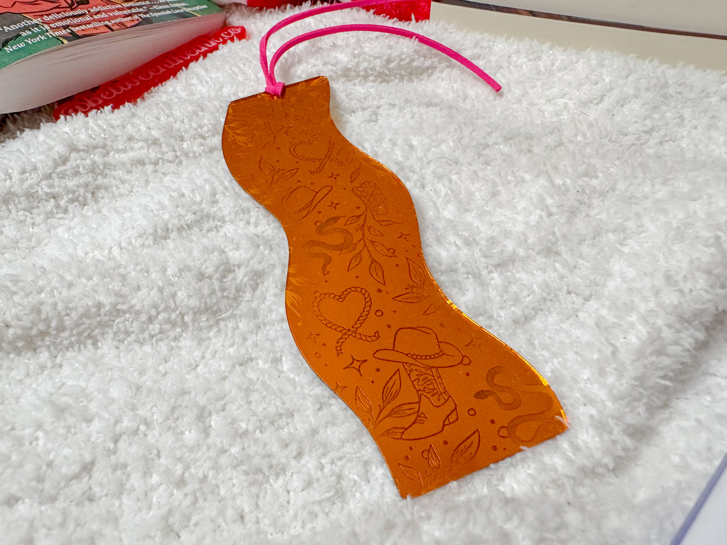 Wild West - Copper Mirror Wavy Bookmark