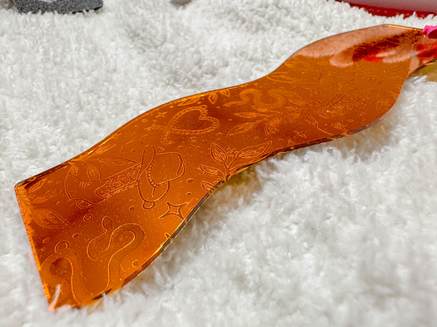 Wild West - Copper Mirror Wavy Bookmark