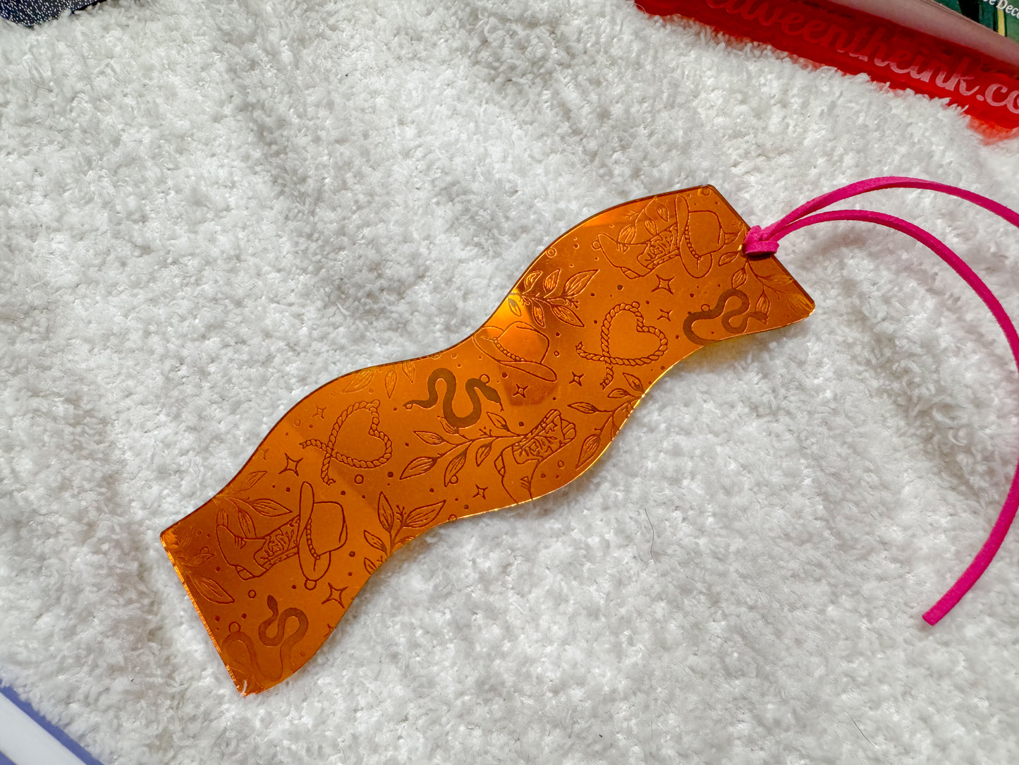 Wild West - Copper Mirror Wavy Bookmark