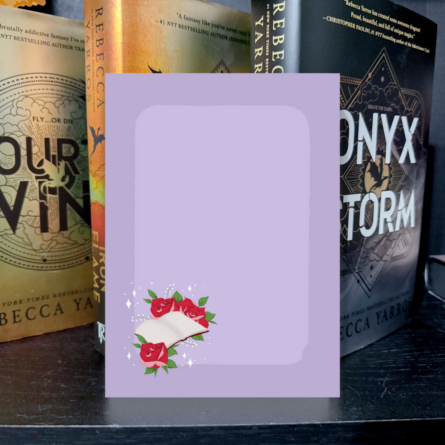 Book + Roses - 5x7 Notepad