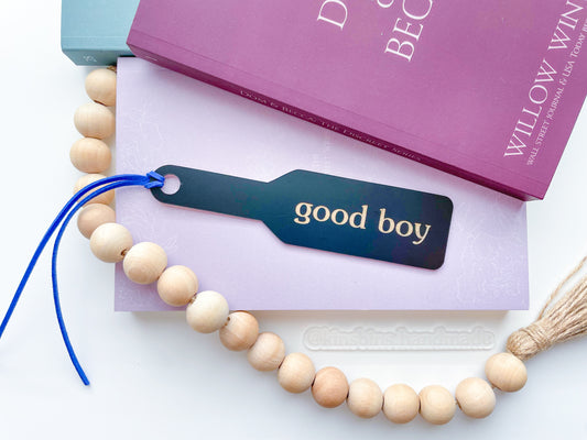 Good Boy - Matte Black/Gold Paddle Bookmark