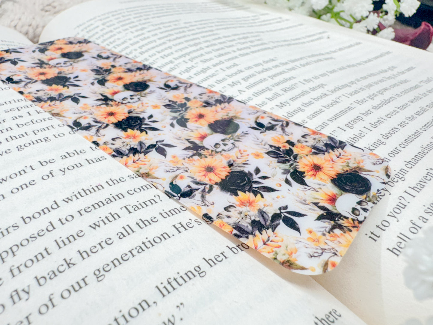 Floral Skulls - Flexible Bookmark