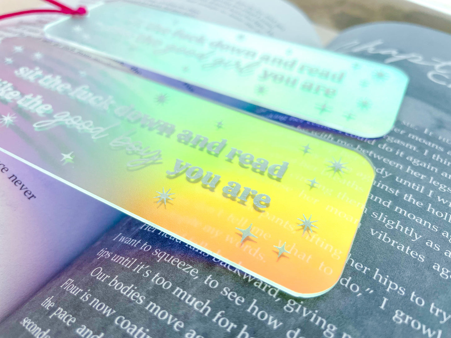 Sit The F Down and Read (Good Girl/Boy) - Iridescent Bookmark