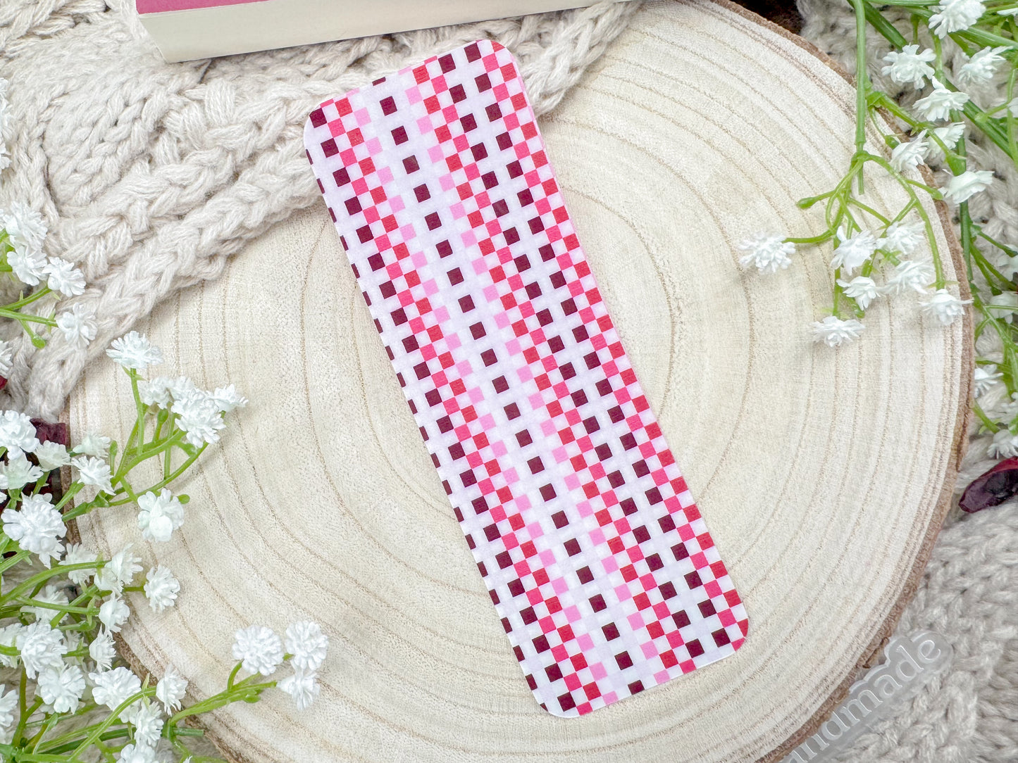 Red/Pink Checkered - Flexible Bookmark