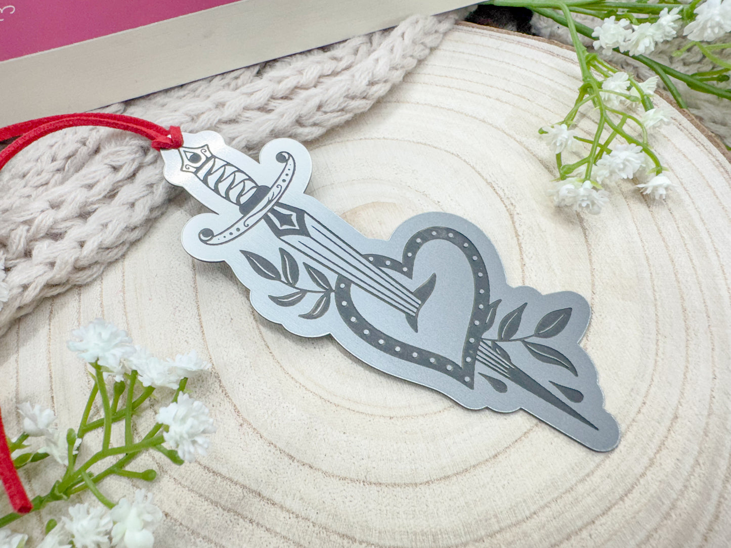 Heart & Dagger Silver Bookmark