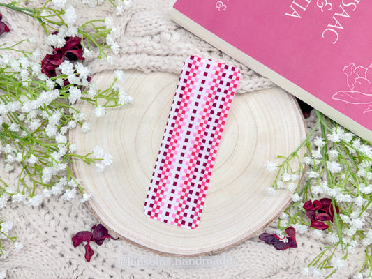 Red/Pink Checkered - Flexible Bookmark