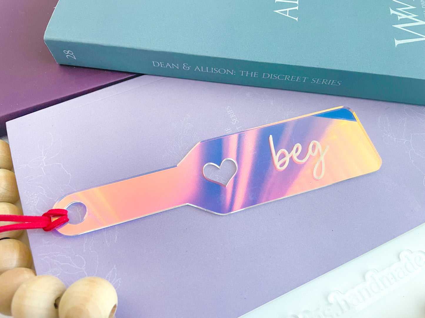 Beg - Shiny Iridescent Paddle Bookmark