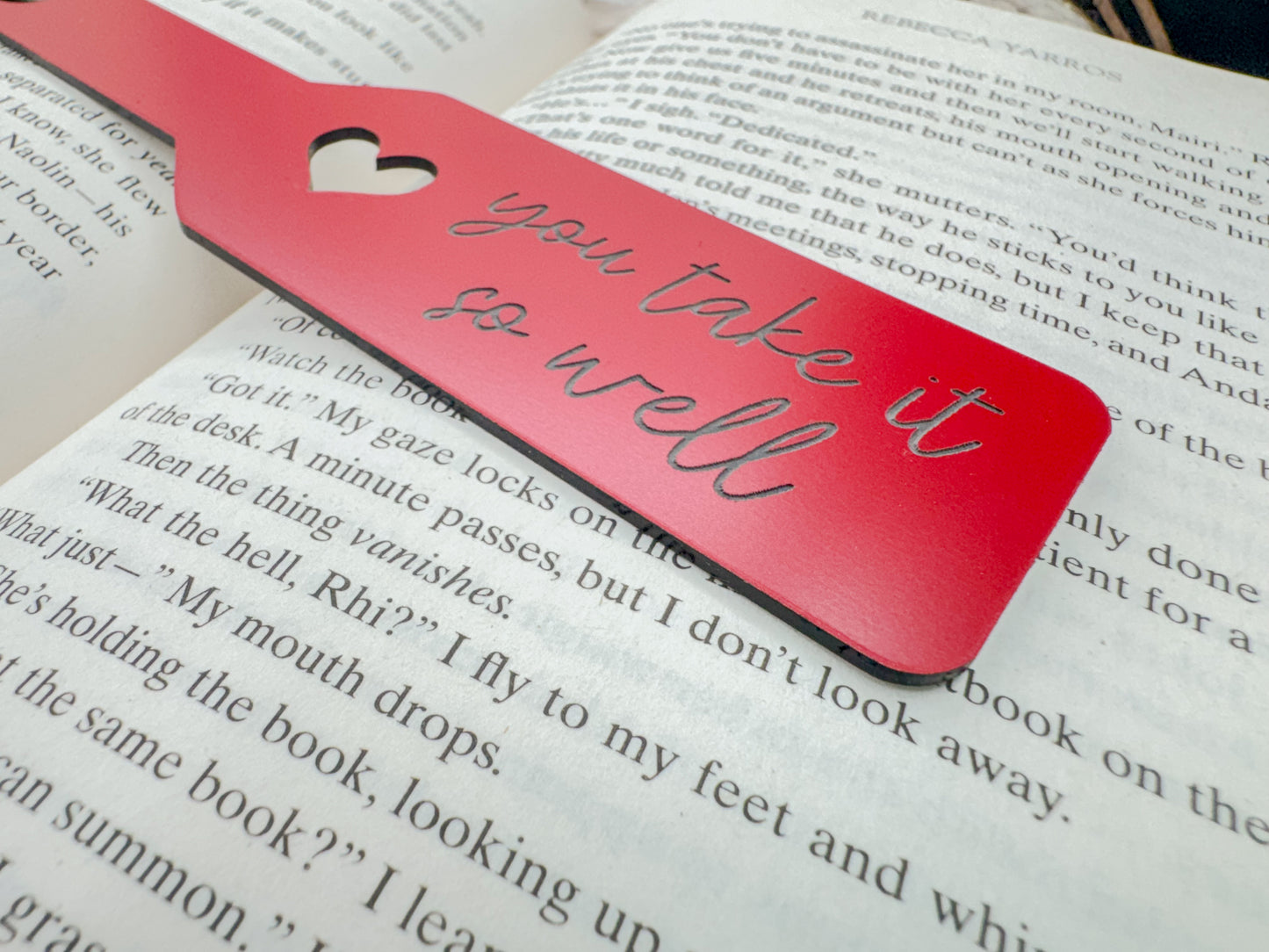 You Take It So Well - Red/Black Paddle Bookmark