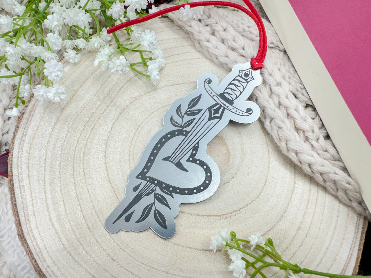 Heart & Dagger Silver Bookmark