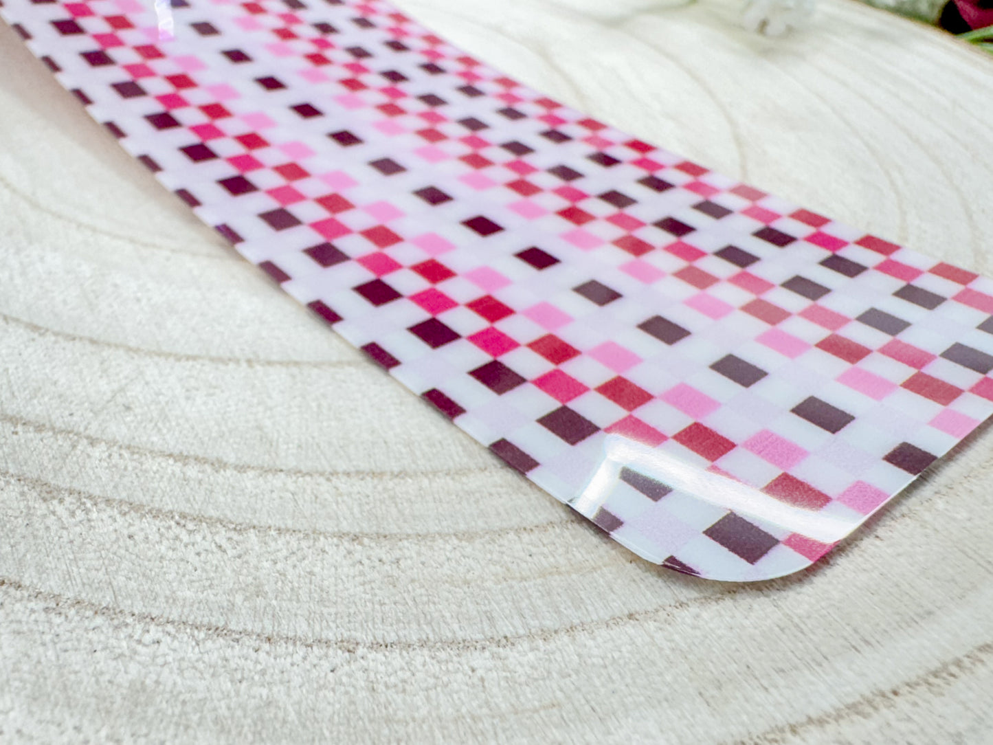 Red/Pink Checkered - Flexible Bookmark