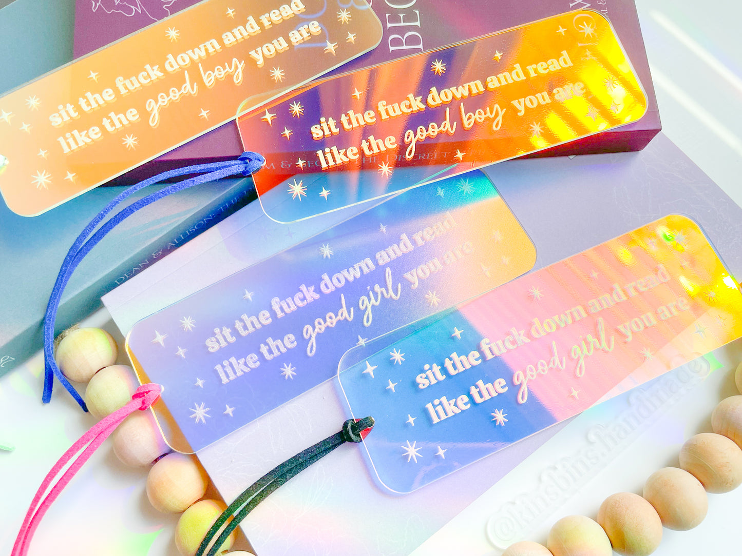 Sit The F Down and Read (Good Girl/Boy) - Iridescent Bookmark