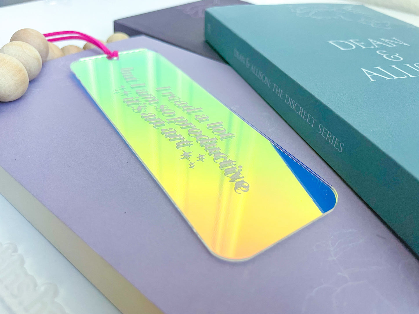 I Read A Lot But I Am So Productive - Shiny Iridescent Bookmark