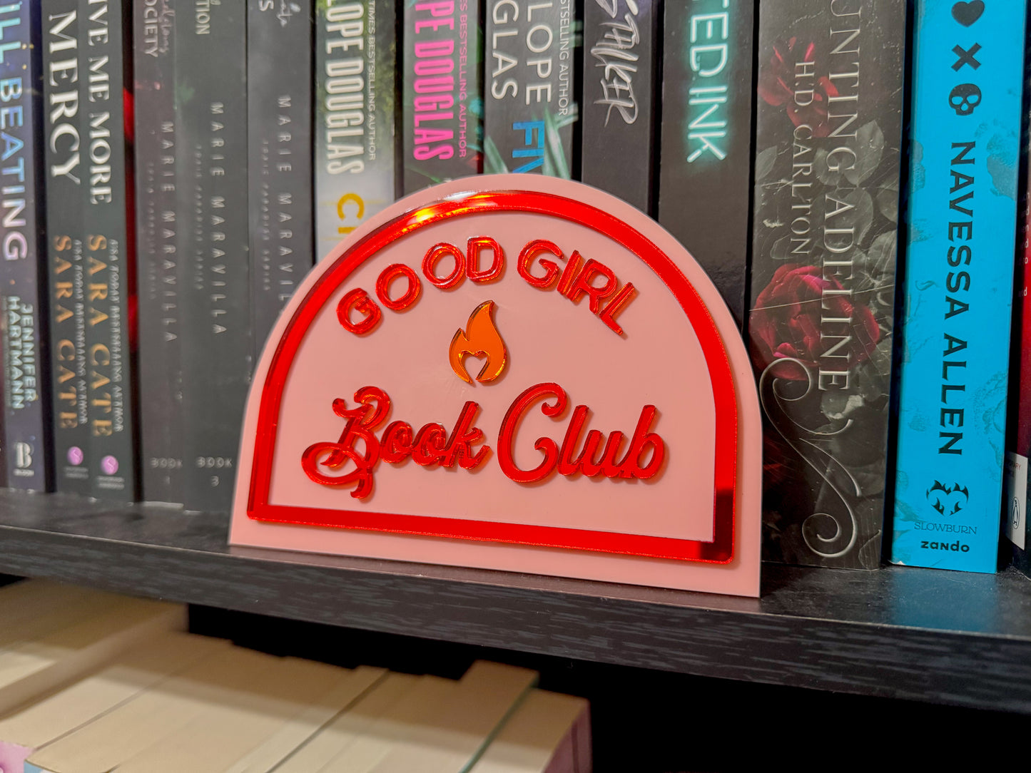 Book Club Acrylic Shelf Sign