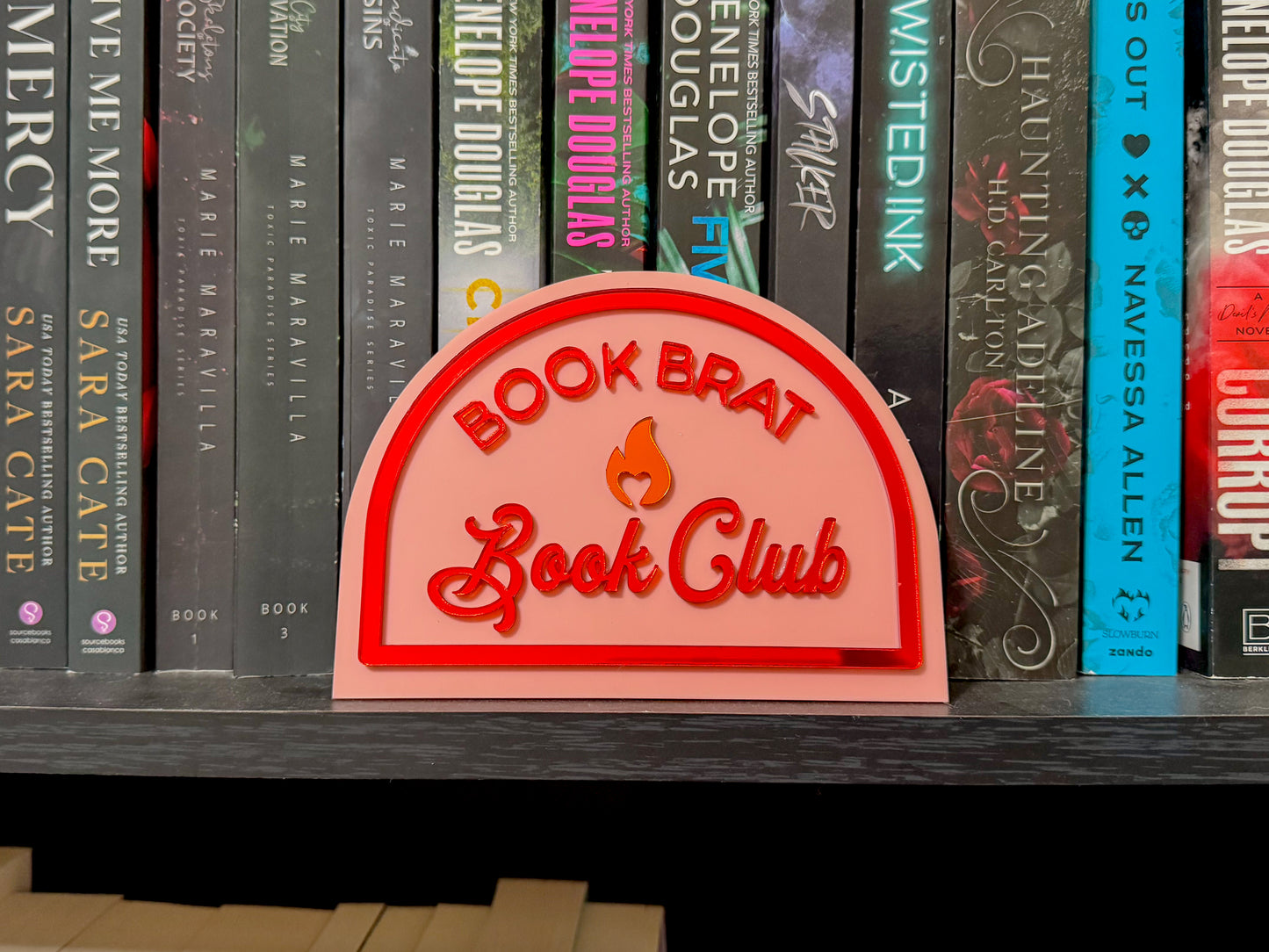 Book Club Acrylic Shelf Sign