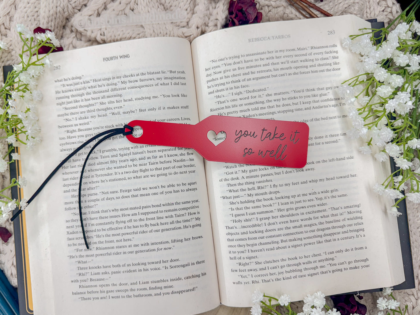 You Take It So Well - Red/Black Paddle Bookmark