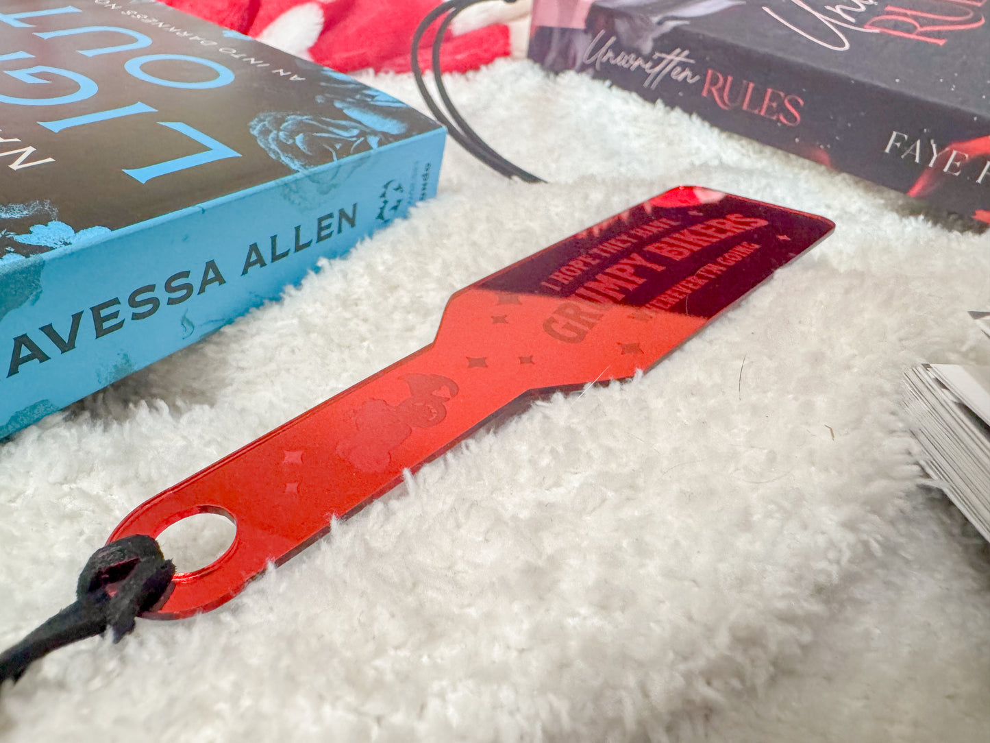 I Hope They Have Grumpy Bikers Wherever I'm Going - Red Mirror Paddle Bookmark