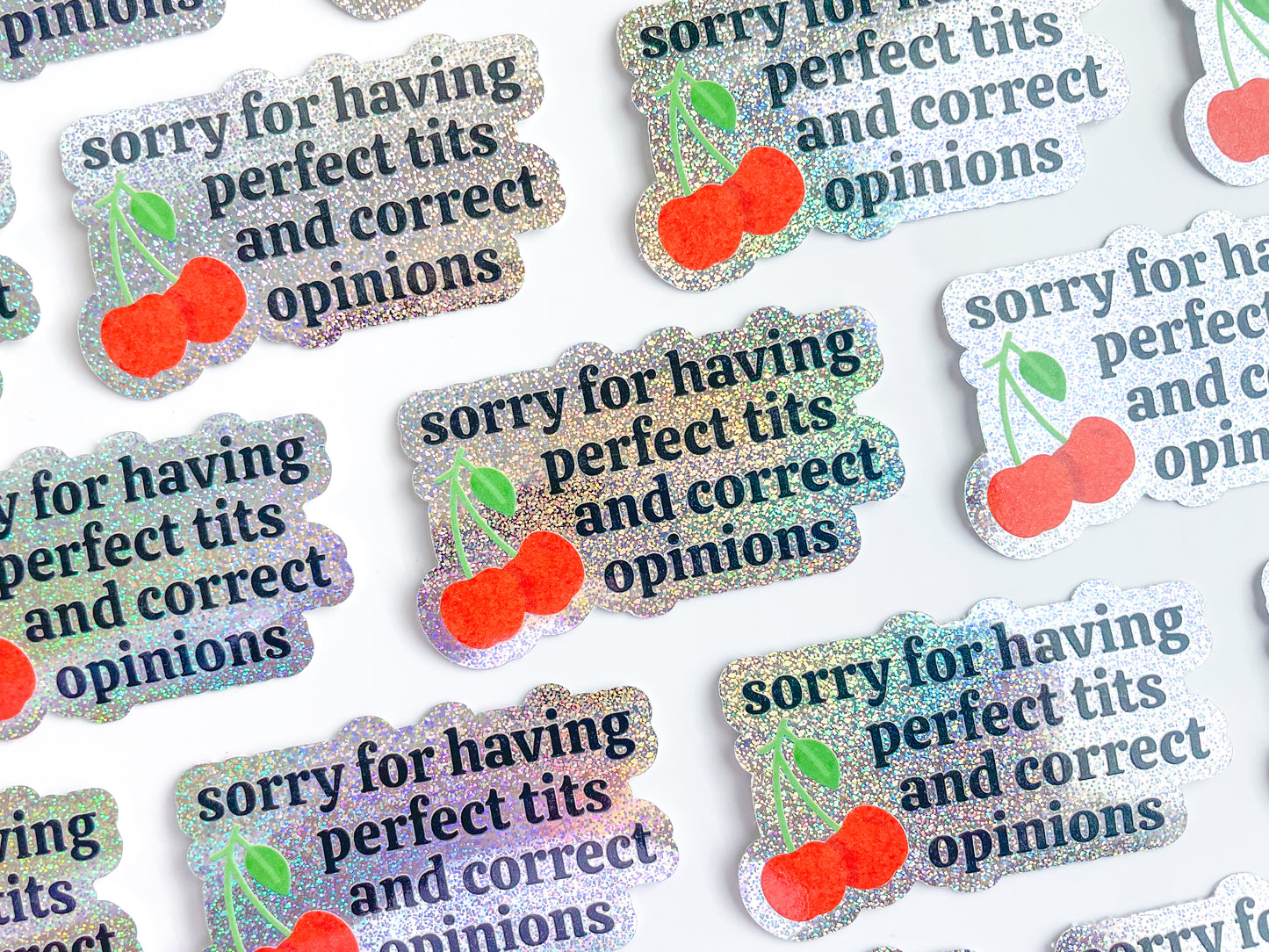 Perfect Tits and Correct Opinions - Holographic Glitter Sticker