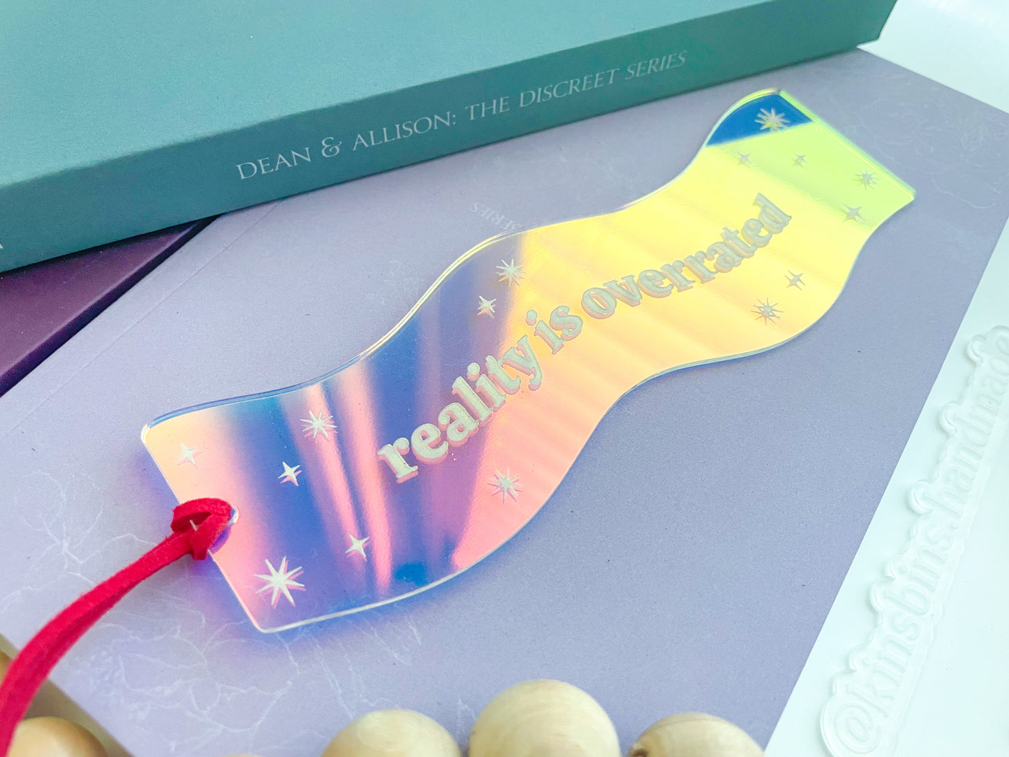 Reality is Overrated - Shiny Iridescent Wavy Bookmark