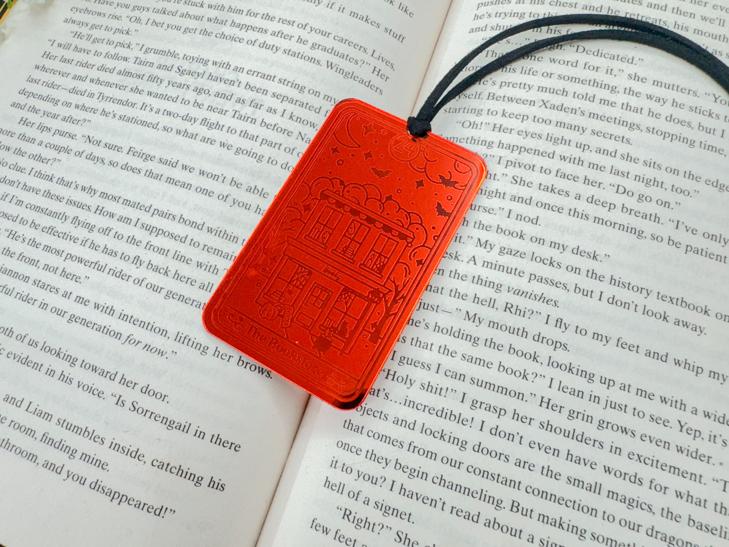 Spooky Bookstore Tarot - *Mini* Red Mirror Bookmark