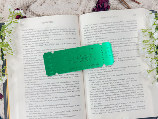 Dark Romance Book Club Ticket - Green Mirror Bookmark