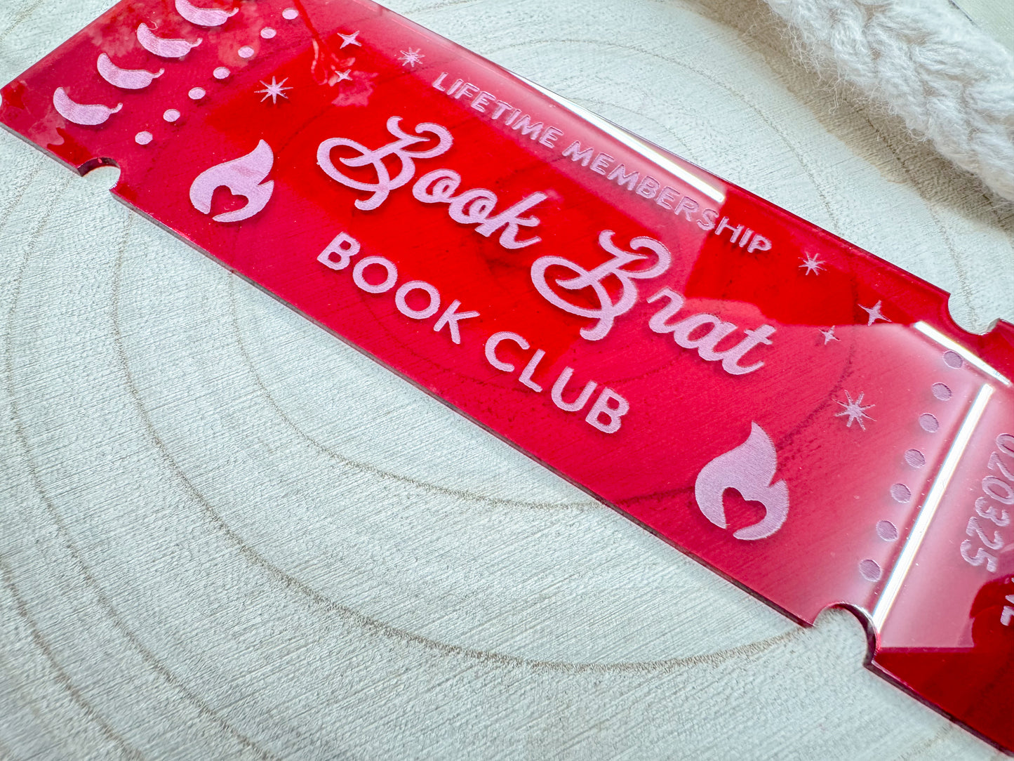 Book Brat Book Club Ticket - Translucent Red Bookmark