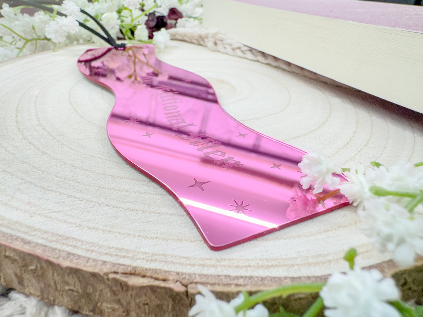 Feral For Fictional Men - Pink Mirror Wavy Bookmark