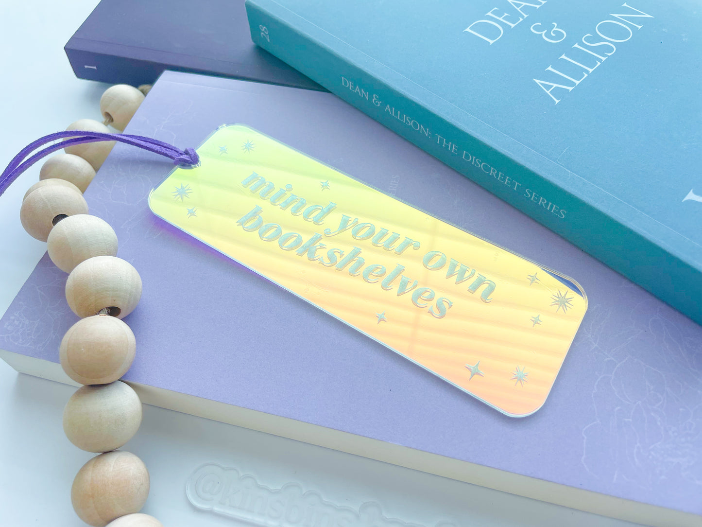 Mind Your Own Bookshelves - Shiny Iridescent Bookmark