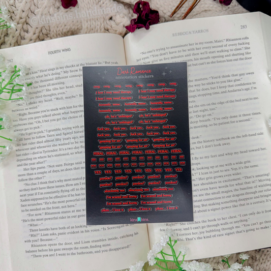 Dark Romance Annotation Sticker Sheet