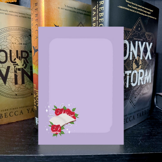 Book + Roses - 5x7 Notepad